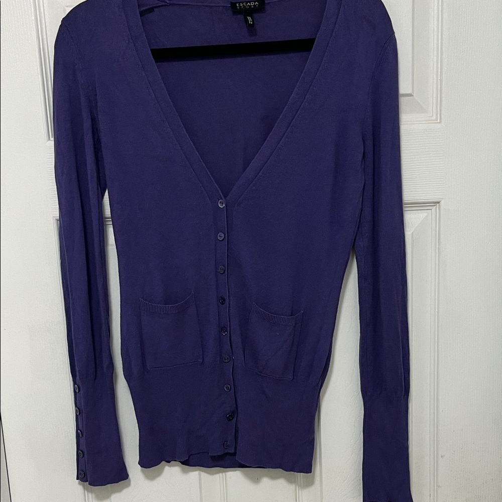 Escada Sport Violet Buttoned Cardigan